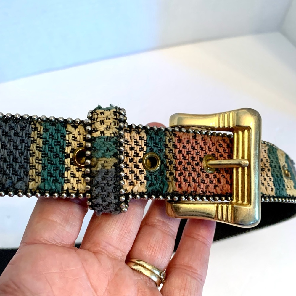 Vintage Multicolor Belt S M Designer Paul Harris - Picture 9 of 10